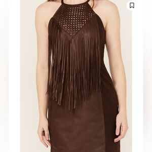Wonderwest  leather fringe dress